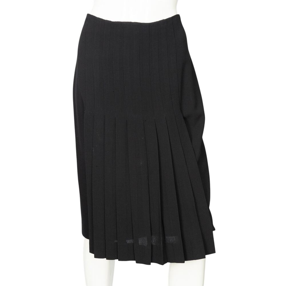 CHANEL BOUTIQUE Black Chiffon Pleated Skirt Size 38 US 6